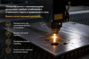 Точная лазерная резка тонкого листа по чертежам, минимальный припуск