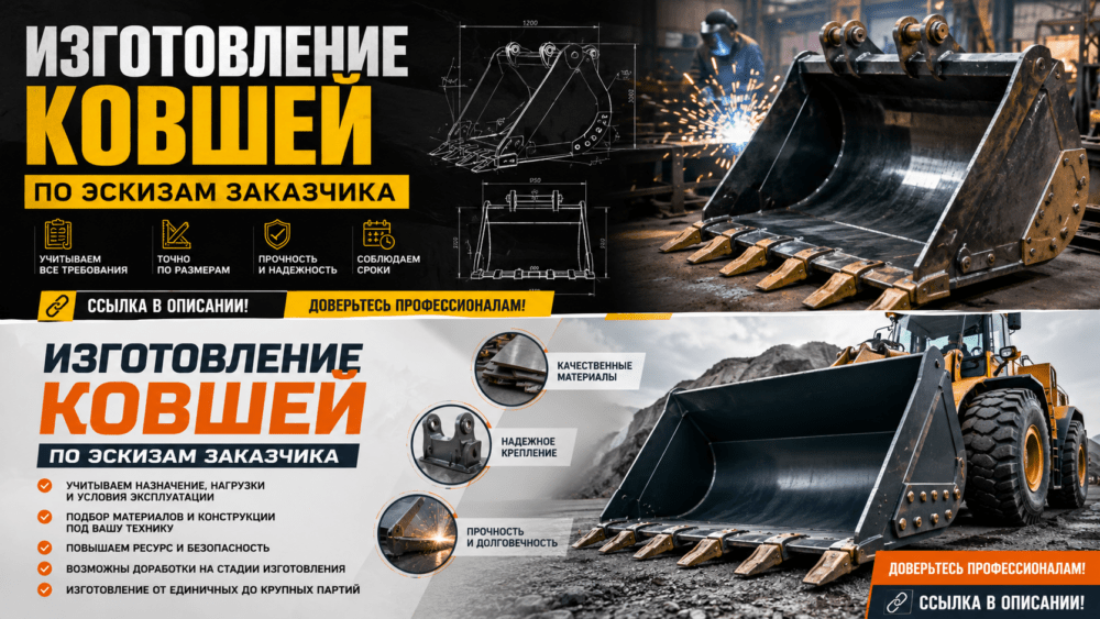 Изготовление ковшей для погрузчиков под ваши ТЗ. Прочные материалы, точная посадка