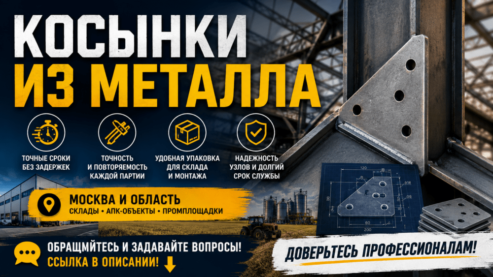 Производство косынок из металла для усиления узлов и стыков, резка и сверловка