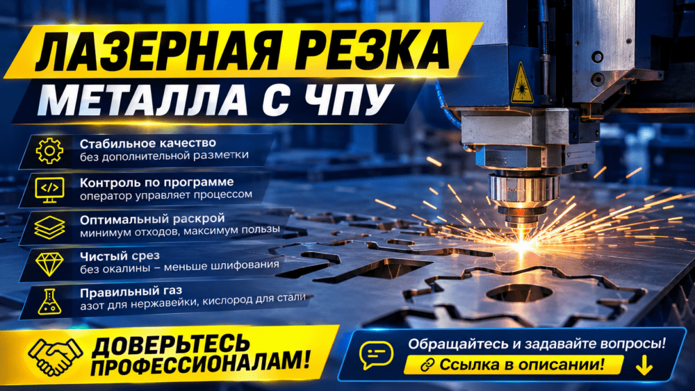 Раскрой металла на лазере по чертежам. Чистый срез, минимальная термозона